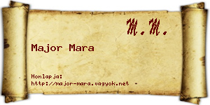 Major Mara névjegykártya